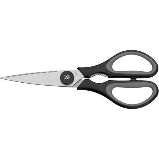 WMF Touch Küchenschere 21 cm, Haushaltsschere mit Sägeschliff, Schere Küche, Cromargan Edelstahl, Softgriff, schwarz