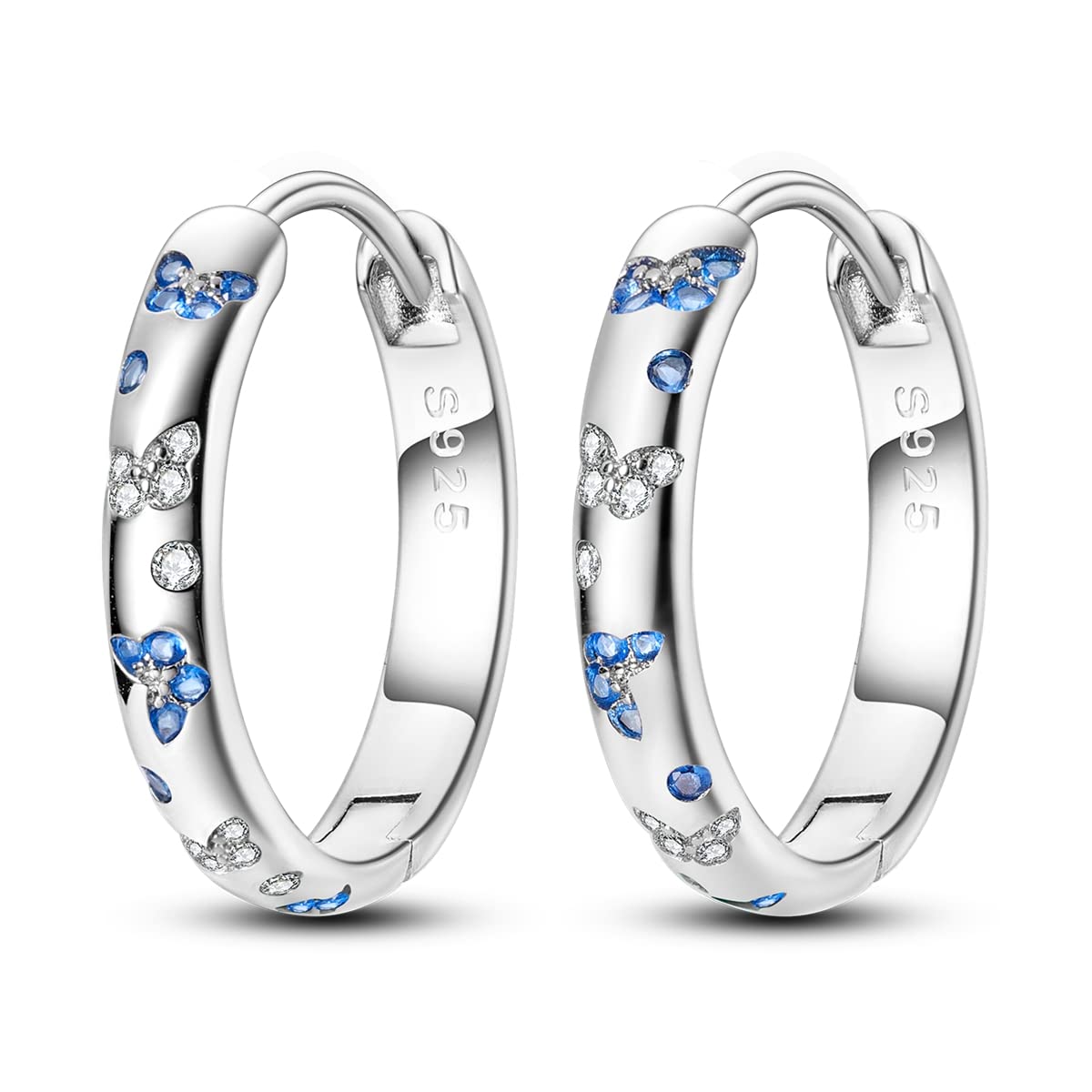 Parmuz Creolen aus 925er-Sterlingsilber für Damen groß klein Huggie verschiedene modische trendige Ohrringe Schmuck für Geburtstagsfeier