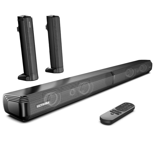ULTIMEA 2.2-Kanal Soundbar für TV Geräte, App, teilbare 2-in-1 Soundbar für Fernseher, Bluetooth 5.3, TV-Lautsprecher mit 3 EQ-Modi und verstellbarem Bass, ARC/Optisch/Aux, Apollo S40, 2025 Version