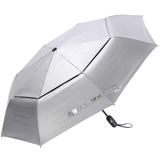 G4Free UPF 50+ UV-Schutz Reiseschirm 42/46 Inch Winddicht Silberbeschichtung Sonnenblockierender Regenschirm