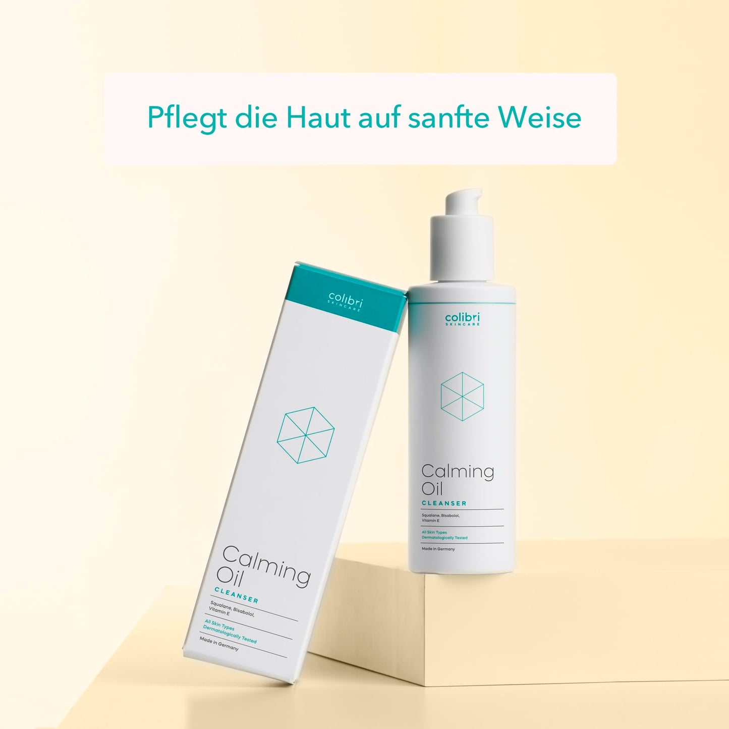 colibri skincare Calming Oil Cleanser 200ml - sanftes Reinigungsöl zur Gesichtsreinigung gegen wasserfestes Make-Up, Schmutz & Ablagerungen - reinigt das Gesicht intensiv ohne auszutrocknen
