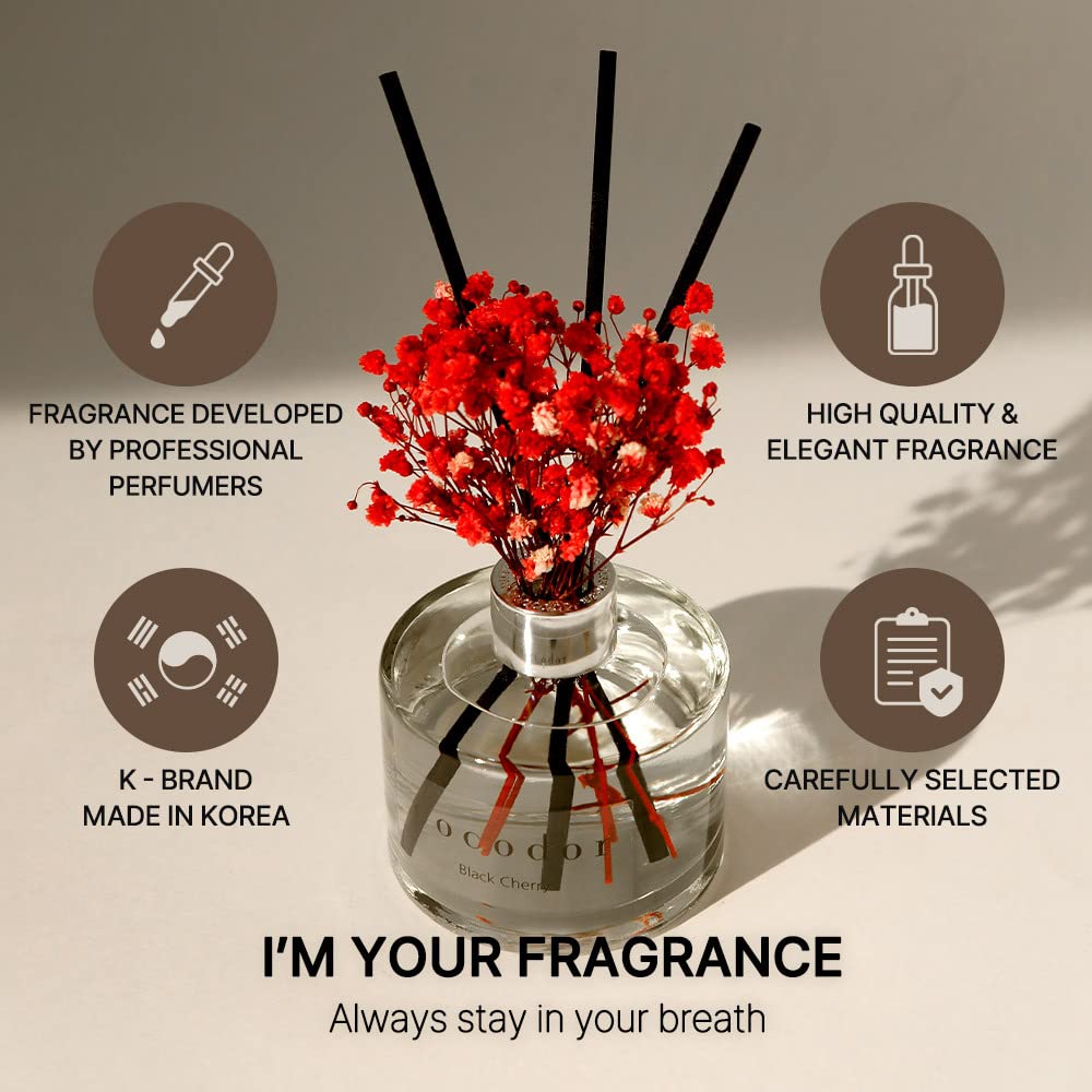 COCODOR konservierten Blume Diffusor/Schwarzkirsche/200ml, 1 Stück/Raumduft, Duftöldiffusoren, Duftstäbchen, Wohnaccessoires & Deko, Aromatherapie