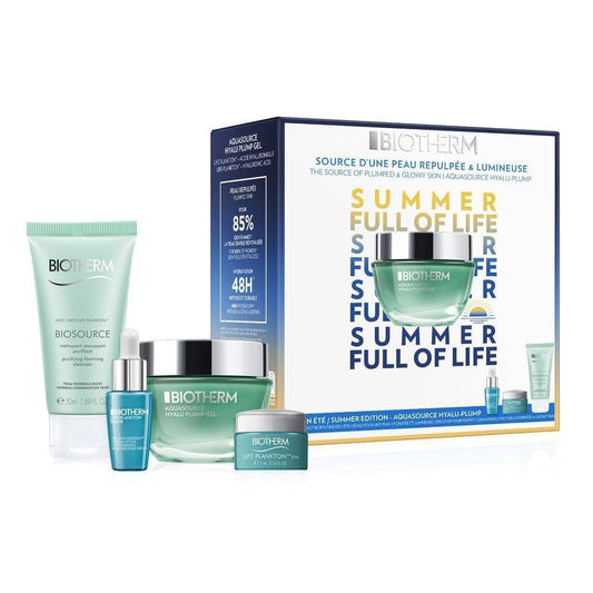 Biotherm Aquasource Hyalu Set (Cleanser 50ml + Gesichtsgel 50ml + Augencreme 5ml + Serum 7ml)