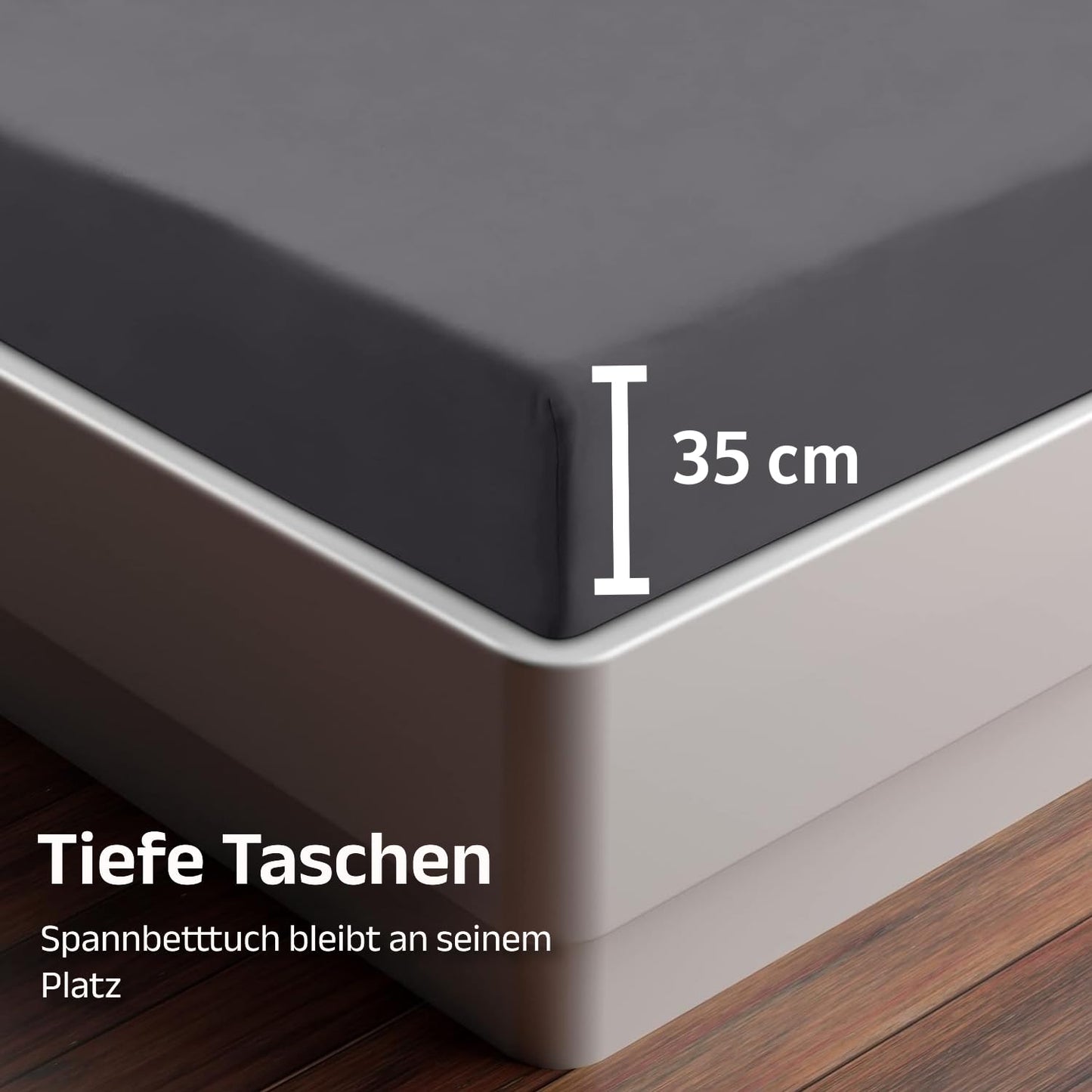 Utopia Bedding - Spannbettlaken 200x200cm - Grau - Gebürstete Polyester-Mikrofaser Spannbetttuch - 35 cm Tiefe Tasche
