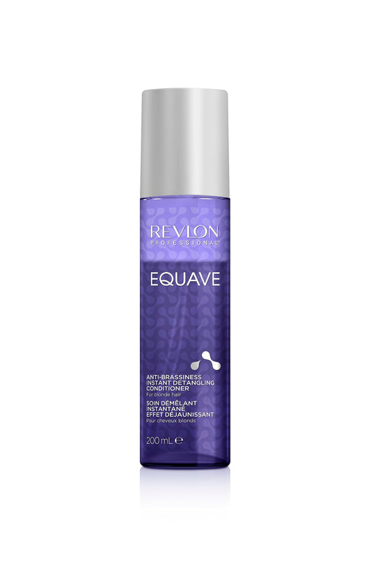 REVLON PROFESSIONAL EQUAVE Anti-Brassiness Instant Detangling Conditioner, 200 ml, entwirrender Leave in Sprühconditioner für blondes, weißes & blondiertes Haar, 2-Phasen Haarpflege mit Hitzeschutz