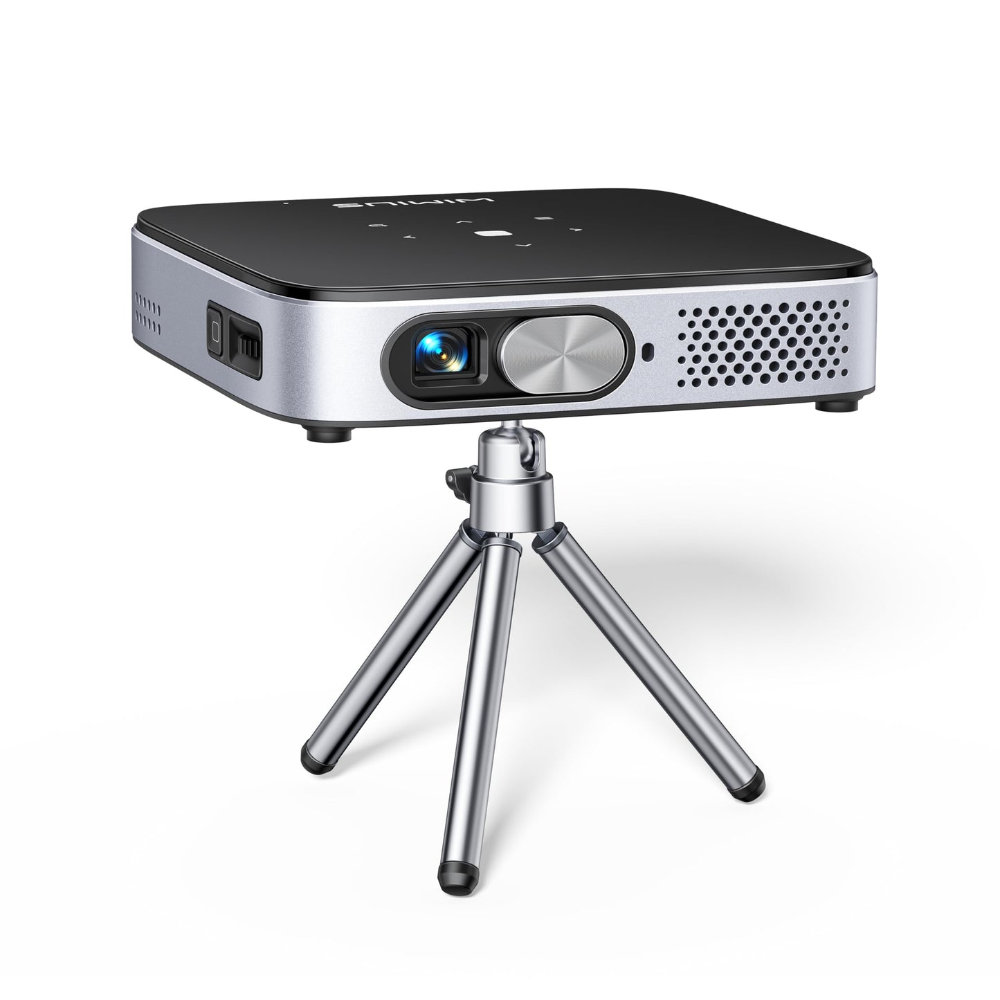 Mini Beamer, Android 11.0 DLP Ultrakurzdistanz Smart Beamer mit Akku, WiFi6 Bluetooth Portabler Beamer 1080P Full HD Unterstützung, Staubdicht Projektor Handy für Outdoor/Heimkino