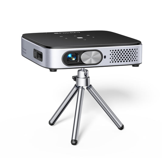 Mini Beamer, Android 11.0 DLP Ultrakurzdistanz Smart Beamer mit Akku, WiFi6 Bluetooth Portabler Beamer 1080P Full HD Unterstützung, Staubdicht Projektor Handy für Outdoor/Heimkino