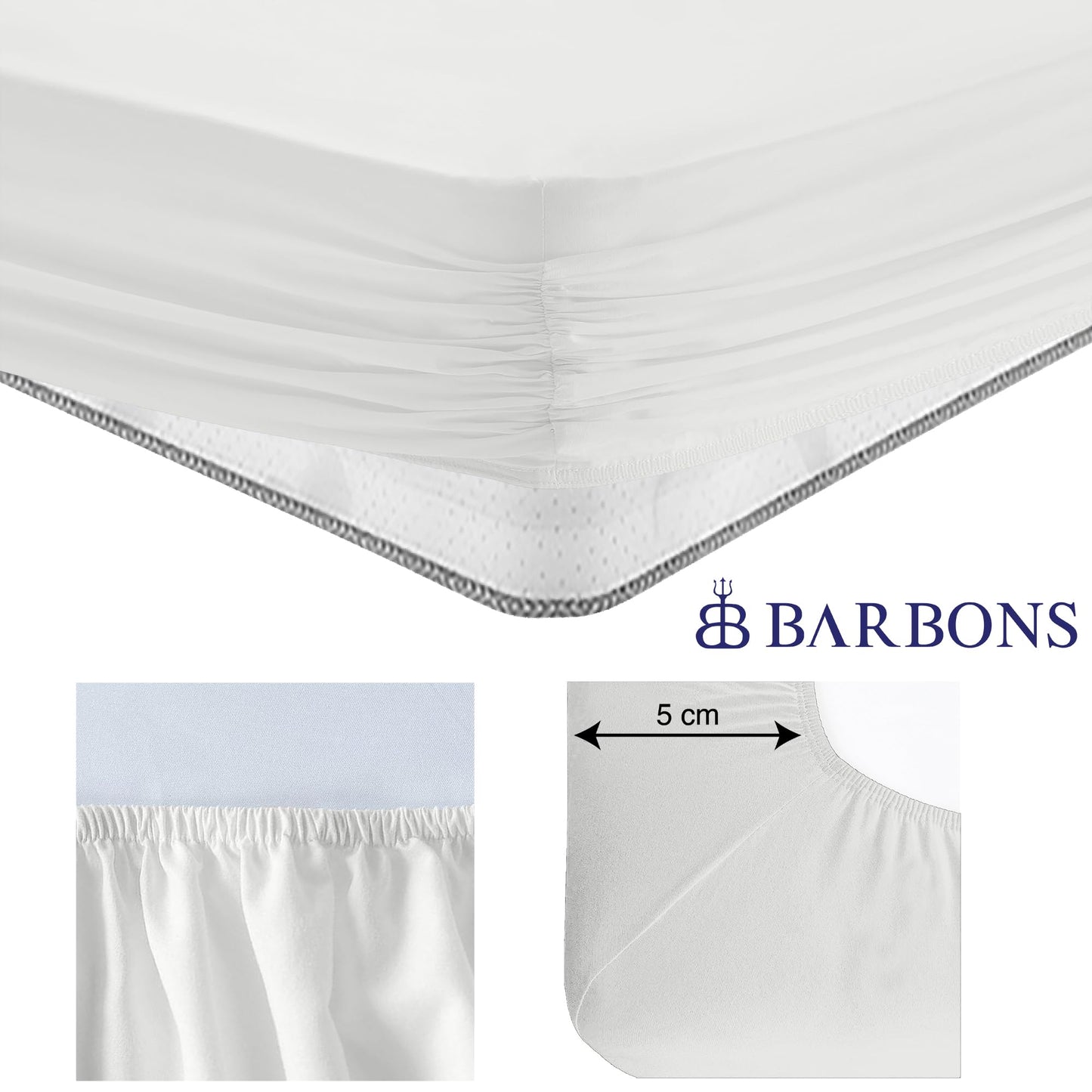 Spannbettlaken 200x200cm - 35 cm Tiefe Tasche 100% Baumwolle Spannbetttuch Oeko-TEX Zertifiziert Bettlaken Jersey Bettware Bettbezug für Boxspringbett Dicke Matratzen - Weiss 200 x 200