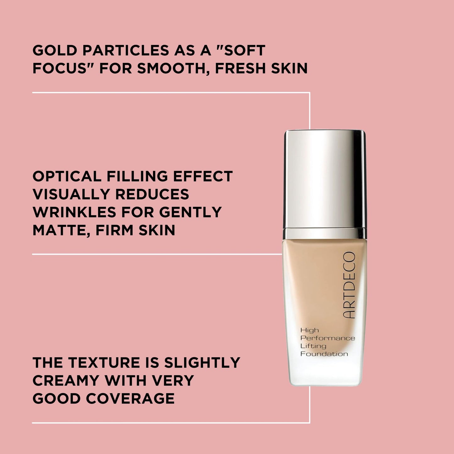 ARTDECO High Performance Lifting Foundation - Flüssiges Make-up für eine sanft mattierte, straffe Haut - 1 x 30 ml
