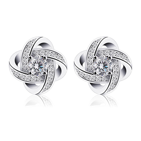 B.Catcher Ohrringe Damen Ohrstecker 925 Sterling Silber Ohrschmuck Twist-Würfel Liebe Set Schmuck Zirkonia Geschenk für Damen