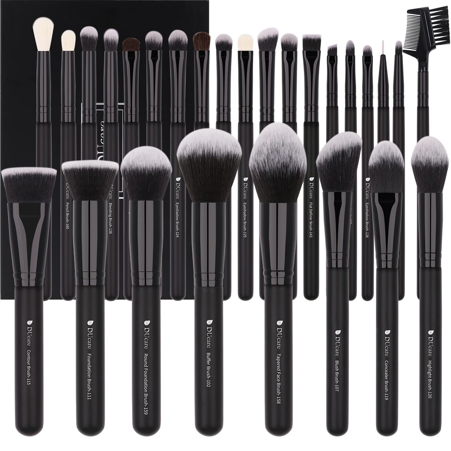 DUcare Pinselset Makeup 27 Stücke Professional Make up Matte Premium Hair Kabuki Foundation Pinsel Blending Lidschatten Schminkpinsel set