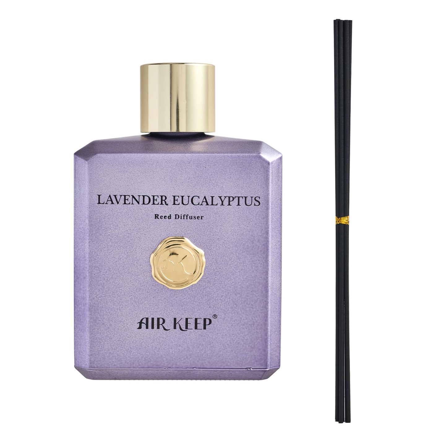 Airkeep Raumduft 300ml, Lavendel-Eukalyptus Duft, Duftstäbchen mit 8 Stäbchen, Luxus Lufterfrischer für Zuhause, Büro & Bad