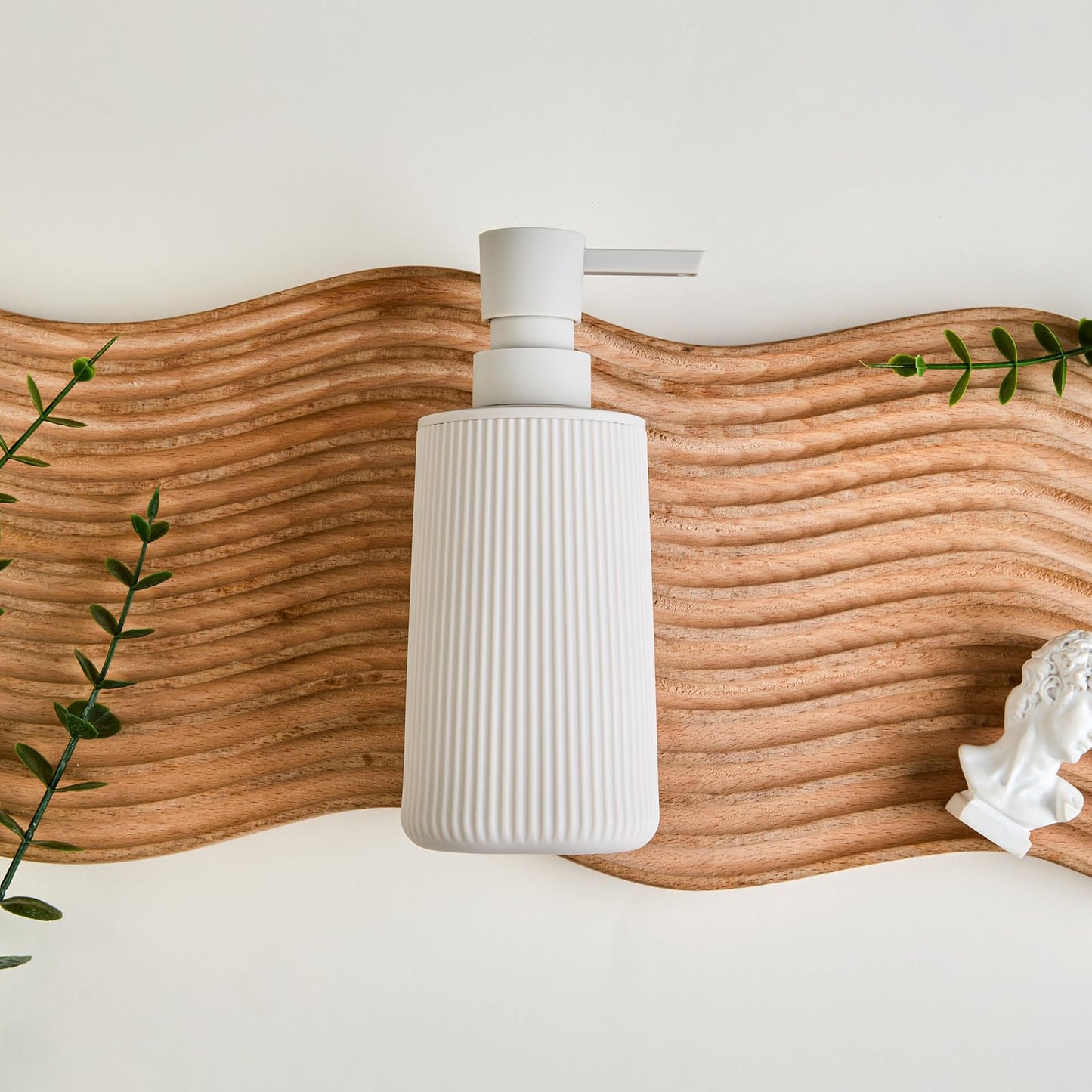 Moderne Seifenspender Beige Kunststoff Spülmittelspender, Seifenspender Bad für Badezimmer, Arbeitsplatte, Küche, Soap Dispenser mit Pumpspender (Beige)