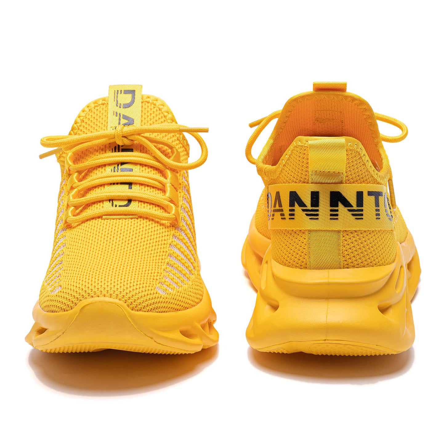 DANNTO Laufschuhe Herren Turnschuhe Damen Sneaker Leichte Atmungsaktiv rutschfeste Sportschuhe Gym Fitness Outdoor Schuhe Fashion Straßenlaufschuhe Gelb 39