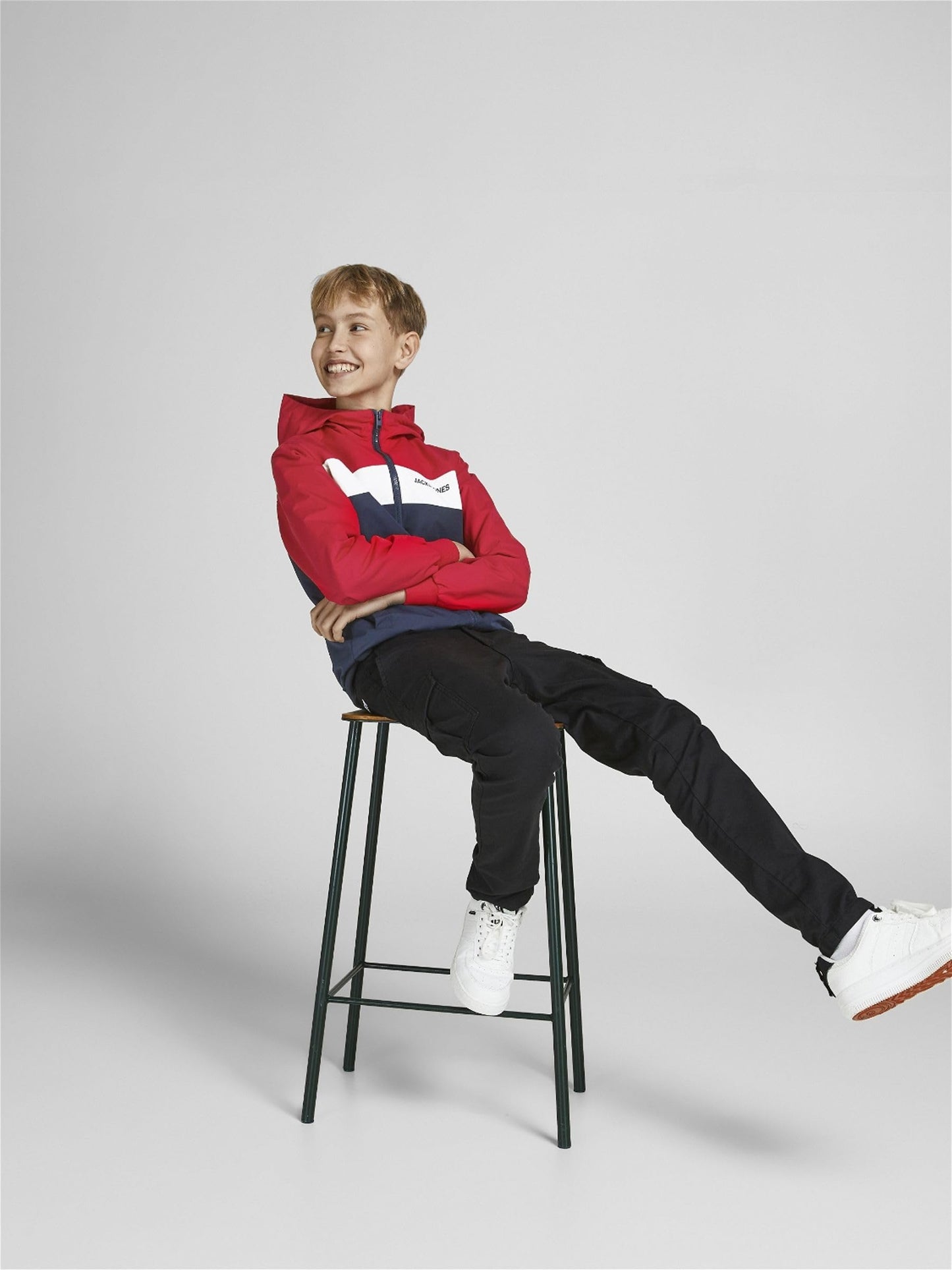 JACK & JONES JUNIOR Jungen JJERUSH Blocking Hood Bomber NOOS JNR Jacke, True Red/Detail:Blocking,152