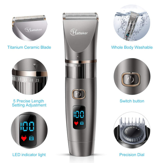 Hatteker Haarschneidemaschine Profi Haarschneider Herren Haartrimmer Bartschneider Barttrimmer Präzisionstrimmer Langhaarschneider Wasserdicht 3 In 1