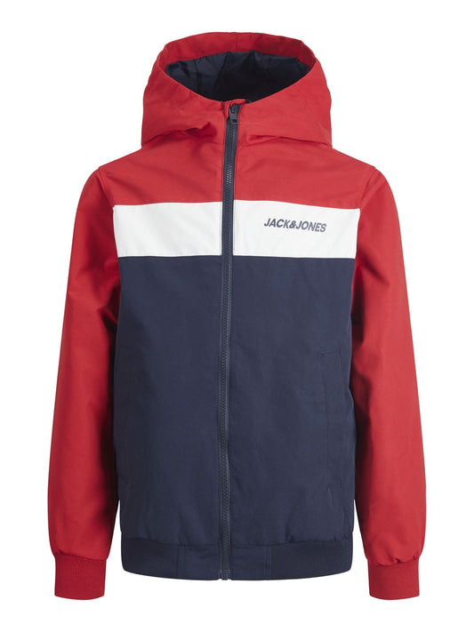 JACK & JONES JUNIOR Jungen JJERUSH Blocking Hood Bomber NOOS JNR Jacke, True Red/Detail:Blocking,152