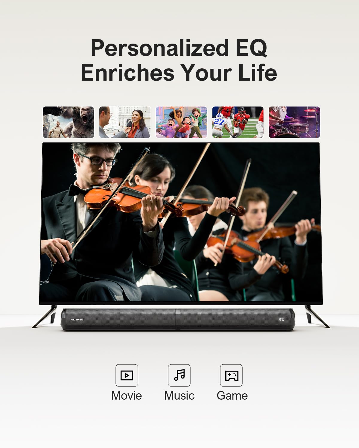 ULTIMEA 2.2-Kanal Soundbar für TV Geräte, App, teilbare 2-in-1 Soundbar für Fernseher, Bluetooth 5.3, TV-Lautsprecher mit 3 EQ-Modi und verstellbarem Bass, ARC/Optisch/Aux, Apollo S40, 2025 Version
