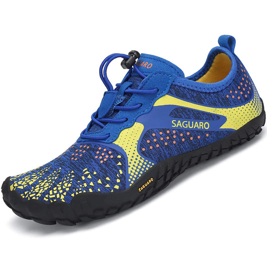 SAGUARO Kinder Aquaschuhe Jungen Traillaufschuhe Outdoor Mädchen Gymnastikschuhe Schnell Trocknend Strandschuhe Trekking Blau Gr.32