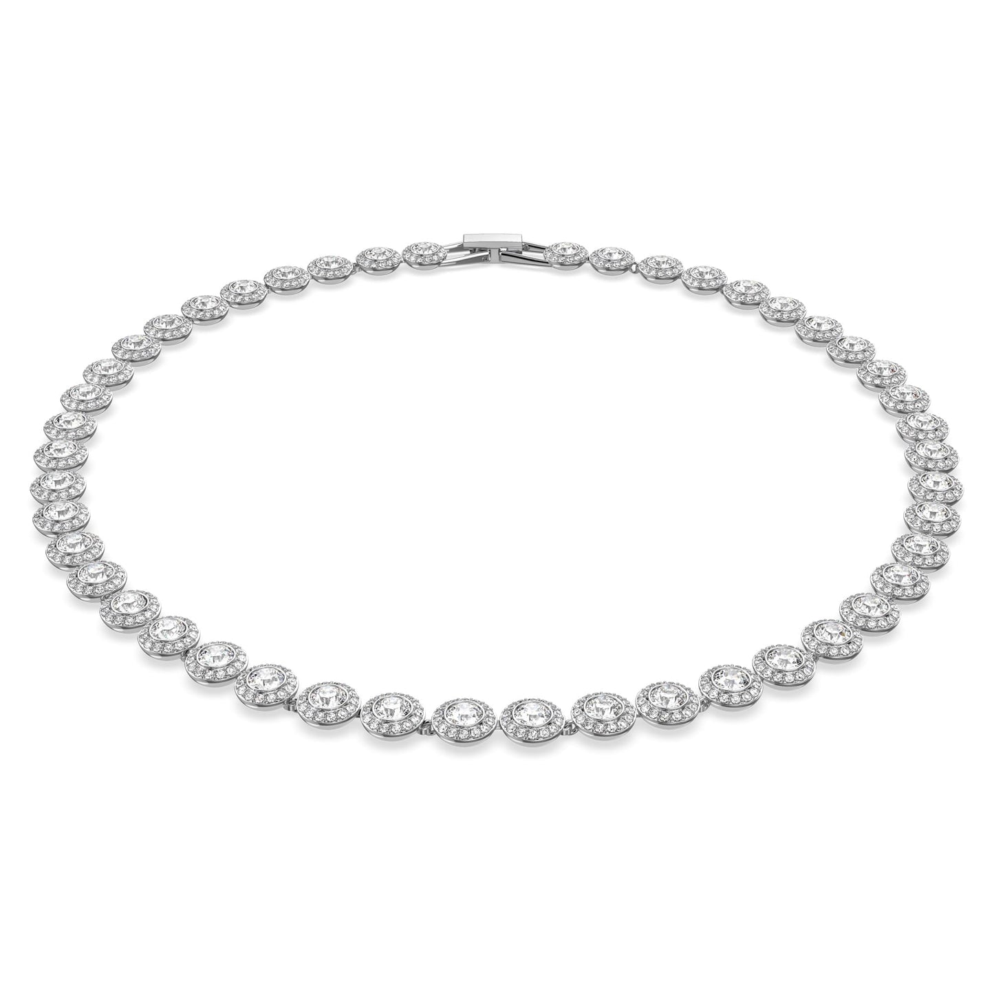 Swarovski Una Angelic Halskette, Rund, Weiss, Rhodiniert
