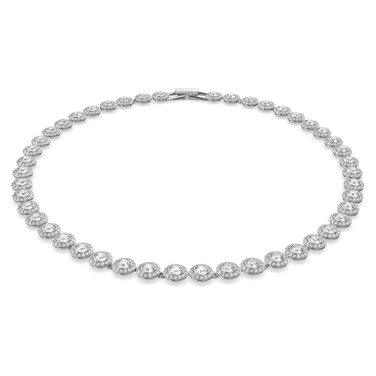 Swarovski Una Angelic Halskette, Rund, Weiss, Rhodiniert