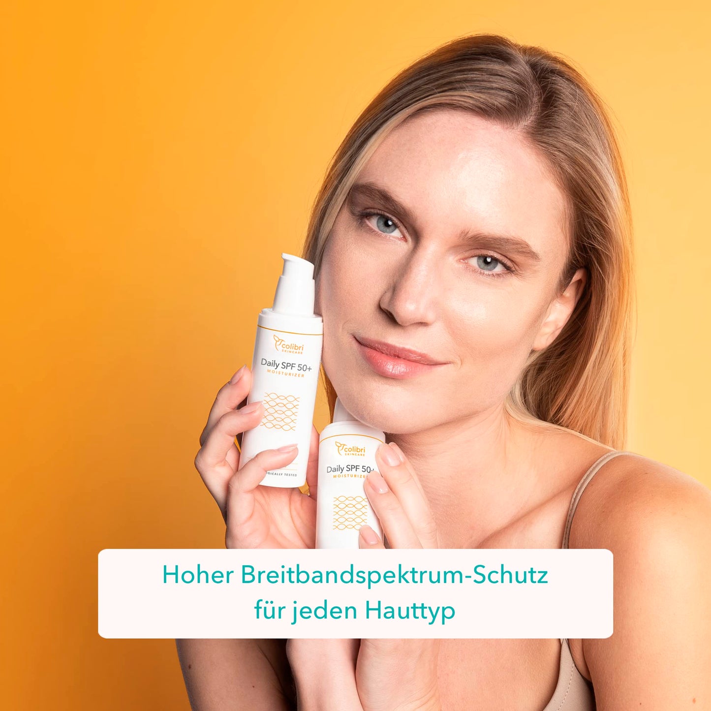 colibri skincare Daily SPF 50+ Moisturizer 80ml - Tagescreme mit LSF 50 - wasserfester Breitbandspektrum - leichte Gesichtscreme mit UV Schutz - weißelt nicht - Sonnencreme Gesicht 50