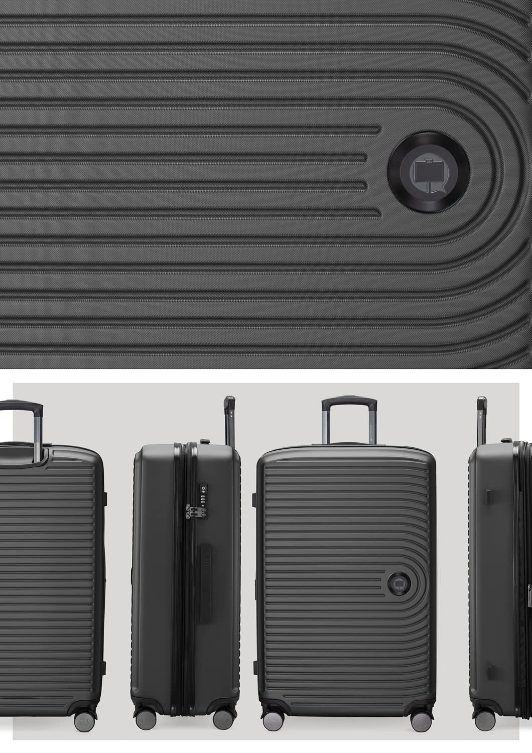 HAUPTSTADTKOFFER Mitte - Großer Hartschalenkoffer, TSA, 4 Rollen, Check-In Gepäck mit 8 cm Volumenerweiterung, 77cm, 130 Liter, Graphite