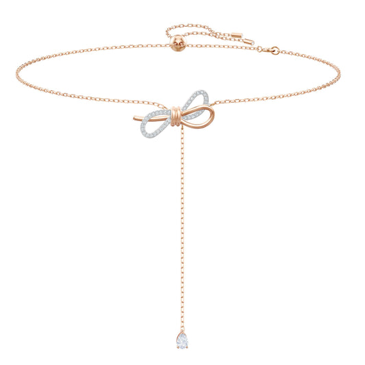 Swarovski Lifelong Bow Halskette, Schleife, Weiß, Metallmix