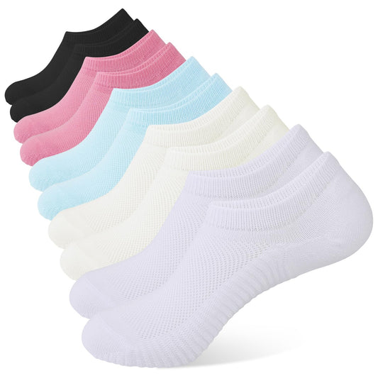 Sneaker Socken Damen 35-38 39-42, Füßlinge Sneakersocken mit Rutschfest Silikon ,Laufsocken Gepolsterte Kurze Socken Unsichtbar (DE/NL/SE/PL, Numerisch, 35, 38, Regular, Regular, Gemischte 6-Paare)