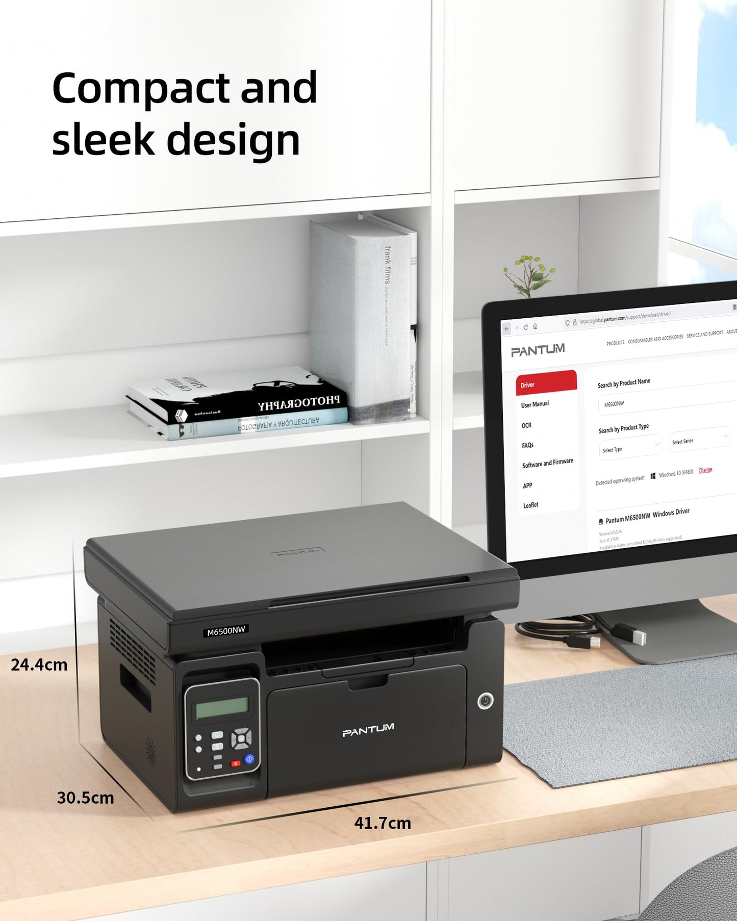 PANTUM M6500NW Laserdrucker Multifunktionsgerät mit Scanner und Kopierer,Drucker WLAN, Schwarz Weiss, Airprint, A4