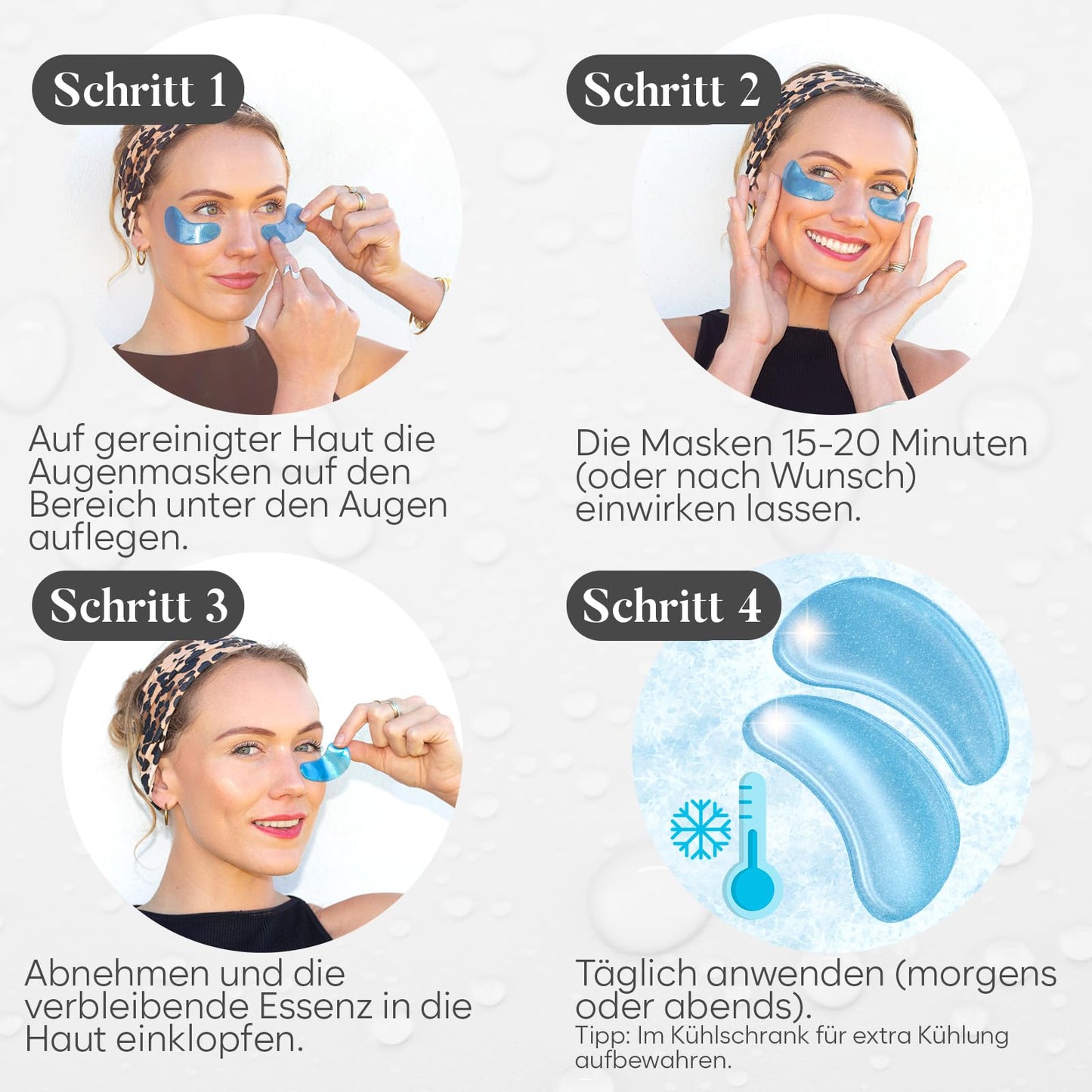 BLOOMORA Gemischte Augenpads (30 Paare) | Eye Pads mit Niacinamid & Augenpads Hyaluron | Augenpads Gegen Augenringe | Augenringe Entfernen | Eye Patches