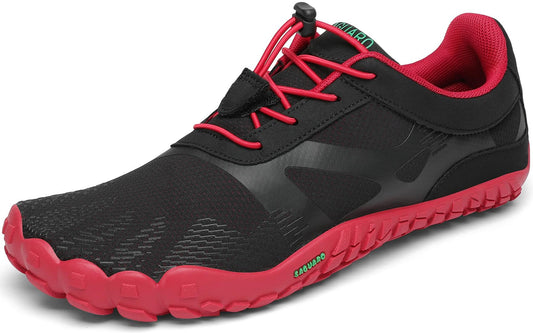 SAGUARO Barfußschuhe Damen Herren Zehenschuhe Traillaufschuhe Weich Bequem Barfussschuhe Fitnessschuhe Männer Frauen Trainingsschuhe für Joggen Laufen Wandern, Rot, 40 EU