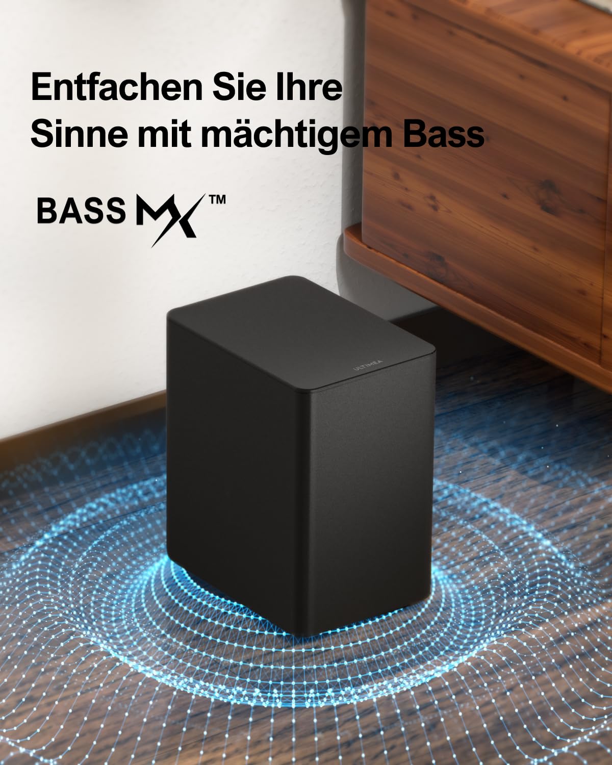 ULTIMEA 5.1 Dolby Atmos, 3D Surround Sound System Soundbar für TV Geräte, Soundbar mit Subwoofer, TV Lautsprecher für Heimkino mit einstellbarem Bass, Poseidon D60-Serie