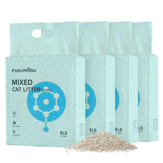 FUKUMARU Tofu Katzenstreu 10.8kg, schnell klumpendes Katzenstreu mit super saugfähigem Material, sofort absorbierend, staubfreies, geringe Spurenbildung, spült in der Toilette，Geruchskontrolle