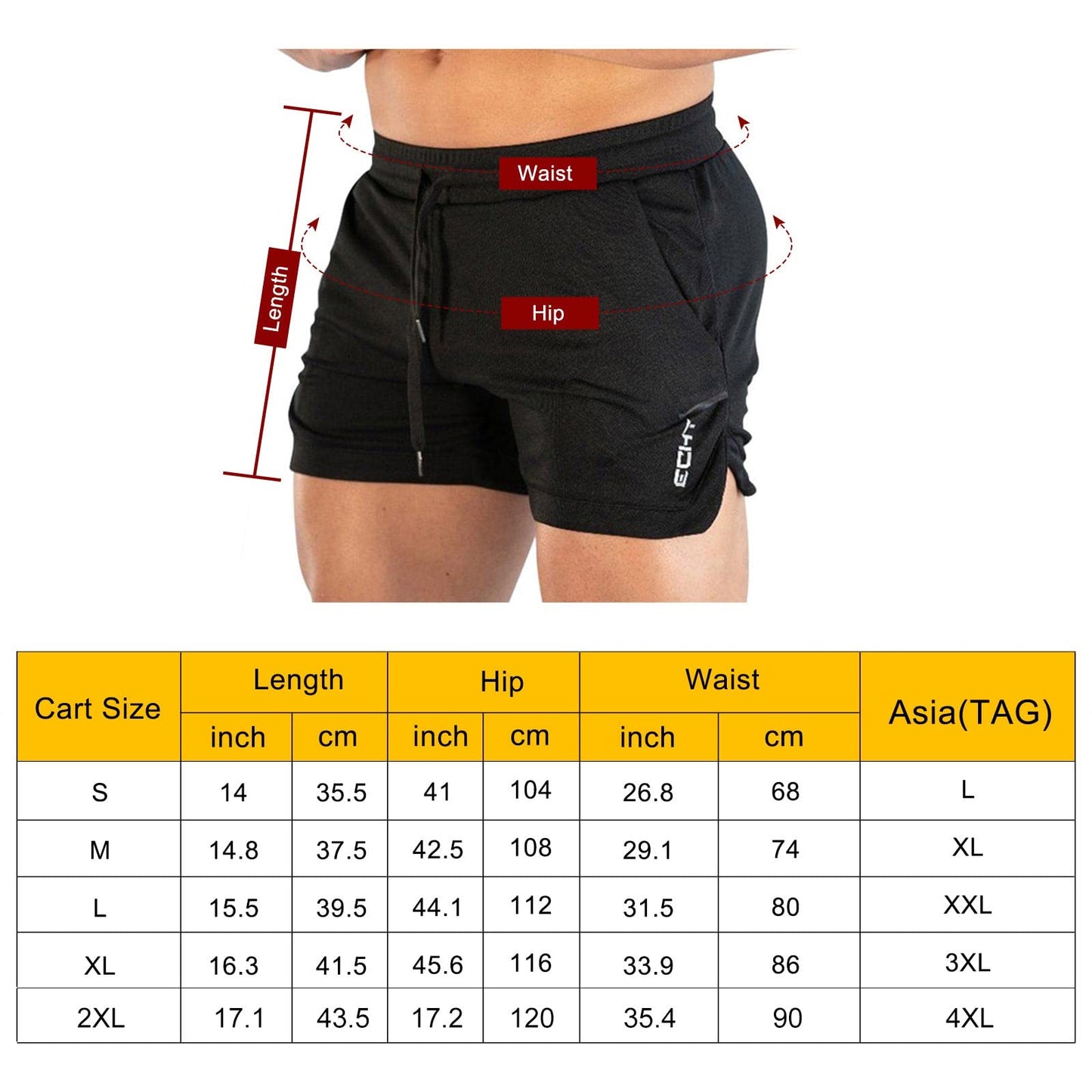 Superora Herren Shorts Sport Hosen Laufshorts Trainingshose Fitness Training Outdoor Sporthose mit Tasch