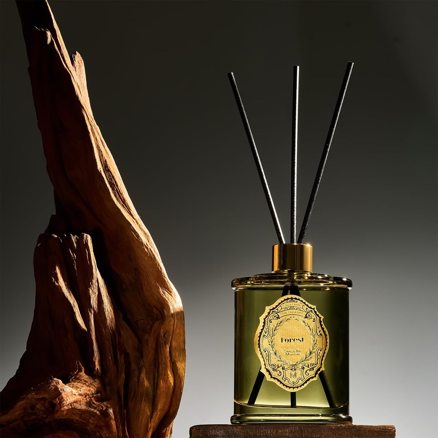 M&SENSE Raumduft Wald Duft 240ml|Reed Diffuser mit 5 Duftstäbchen|Luxus Lufterfrischer für Badezimmer,Wohnung,Heimdekoration|Raumduft Stäbchen