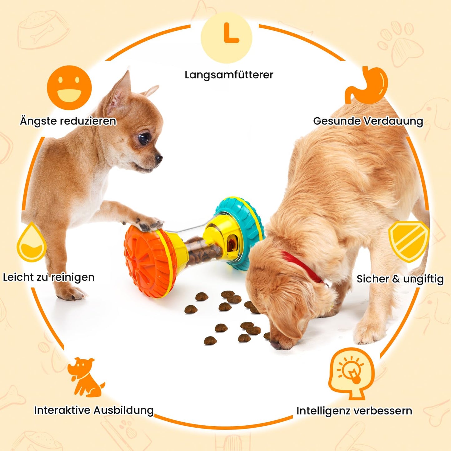 MateeyLife Interaktives hundespielzeug - Intelligenzspielzeug für Hunde mit Slow Feeder - Unzerstörbares Hundespielzeug zur geistigen Beschäftigung & Langsamfütterung - Lernspielzeug für Hunde