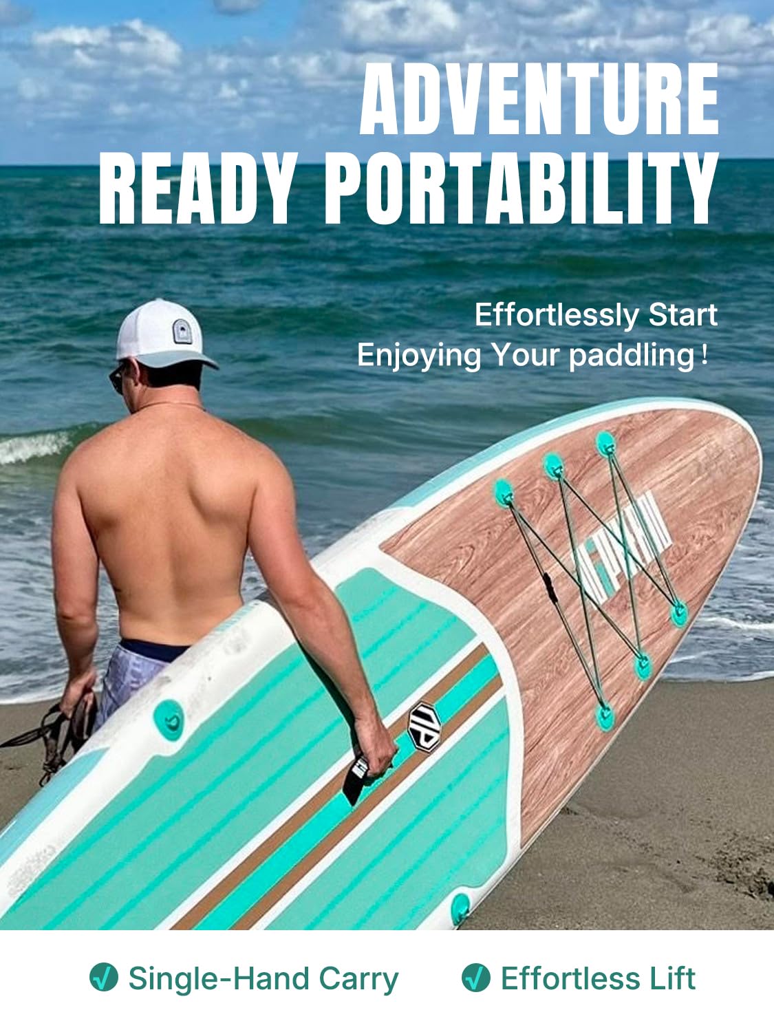 Niphean Stand up Paddle Board for Adults mit Allem Zubehör, 320cm Haltbar Paddleboard für Aller Fähigkeitsniveaus, SUP mit 200kg Tragkraft für 2 Personen, Stand up Paddling Board mit Sitz
