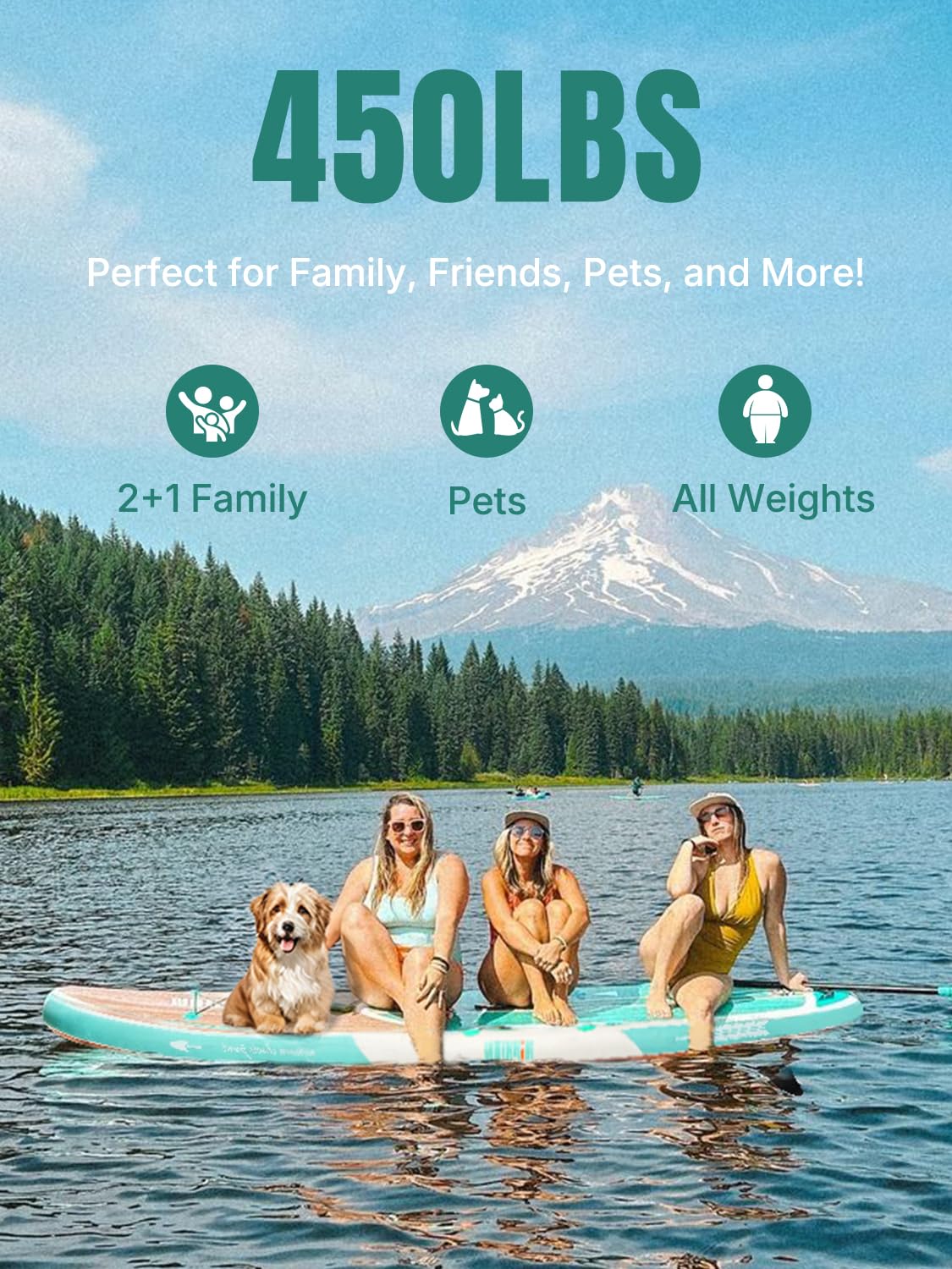 Niphean Stand up Paddle Board for Adults mit Allem Zubehör, 320cm Haltbar Paddleboard für Aller Fähigkeitsniveaus, SUP mit 200kg Tragkraft für 2 Personen, Stand up Paddling Board mit Sitz