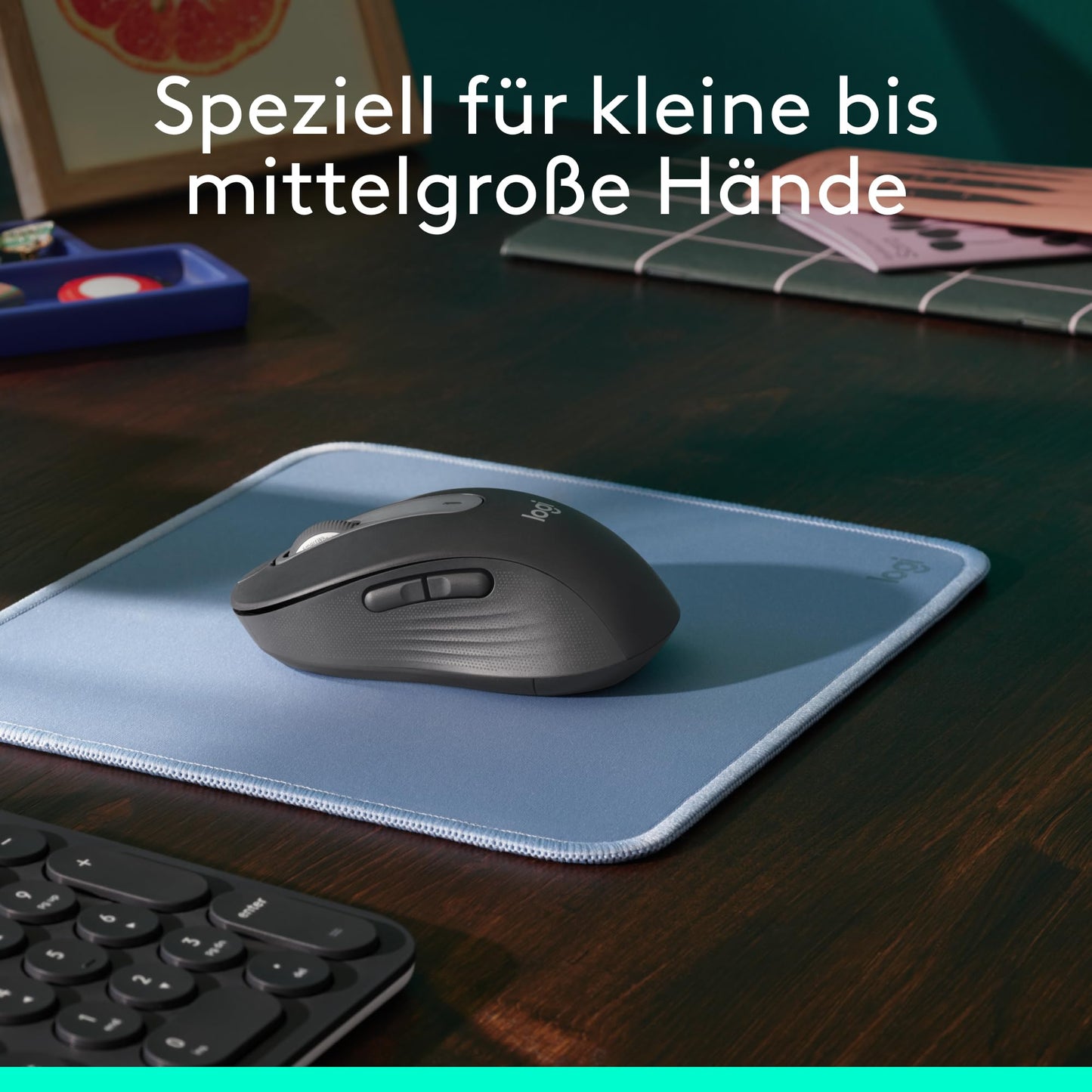 Logitech Signature M650 Kabellose Maus - für kleine bis mittelgroße Hände, 2-Jahres-Batterie, Leise Klicks, Anpassbare Seitentasten, Bluetooth, Kompatibilität mit mehreren Geräten - Graphit