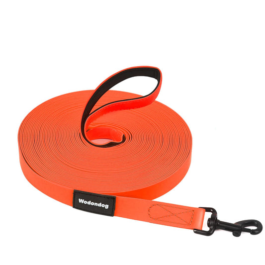 Schleppleine 3M für Hunde 3M/5M/10M/15M Wasserdicht Hundeleine Mit Softgrip-Griff und Aufbewahrungstasche Lange Schleppleine Robust Leine für mittelgroße,große Hunde(Orange)