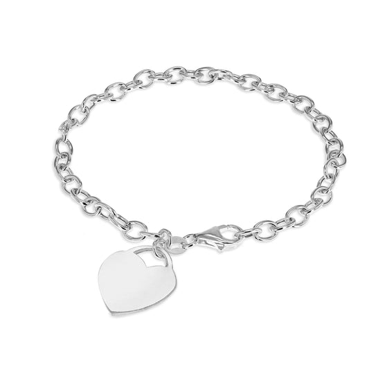 Tuscany Silver Charm Armband Sterling Silber Herz 19cm/7.5'