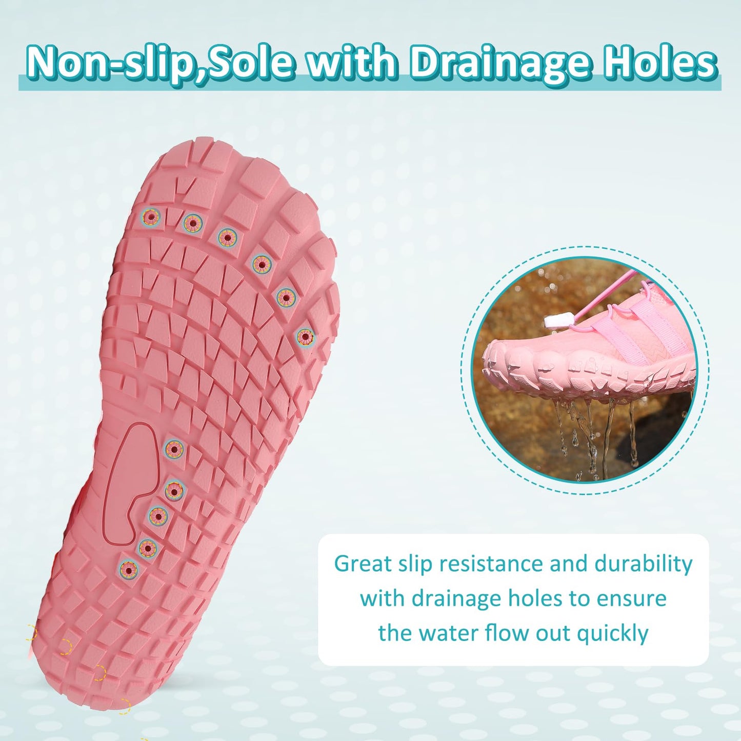 ziitop Wasserschuhe für Damen und Herren Barfußschuhe Unisex Badeschuhe Schnell Trocknend Strandschuhe Leicht Fitnessschuhe Weich Surfschuhe Poolschuhe für Tauchen,Surfen,Wandern,Yoga(Rosa,40EU)