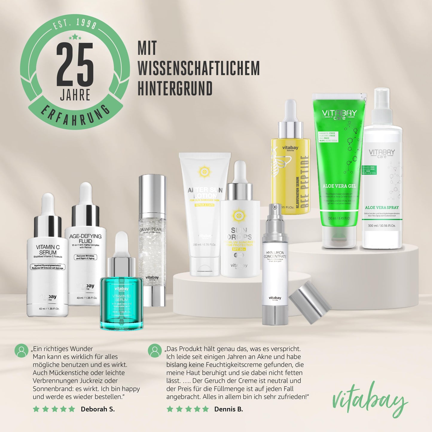 Vitabay Aloe Vera Gel 100 Prozent (99.9%) 250ml - Aloe Vera After Sun Lotion Gesicht Sonnenbrand - Aloe Vera Gesichtscreme Herren Naturkosmetik - Aloe Vera Saft Salbe Feuchtigkeitscreme Gesicht Männer