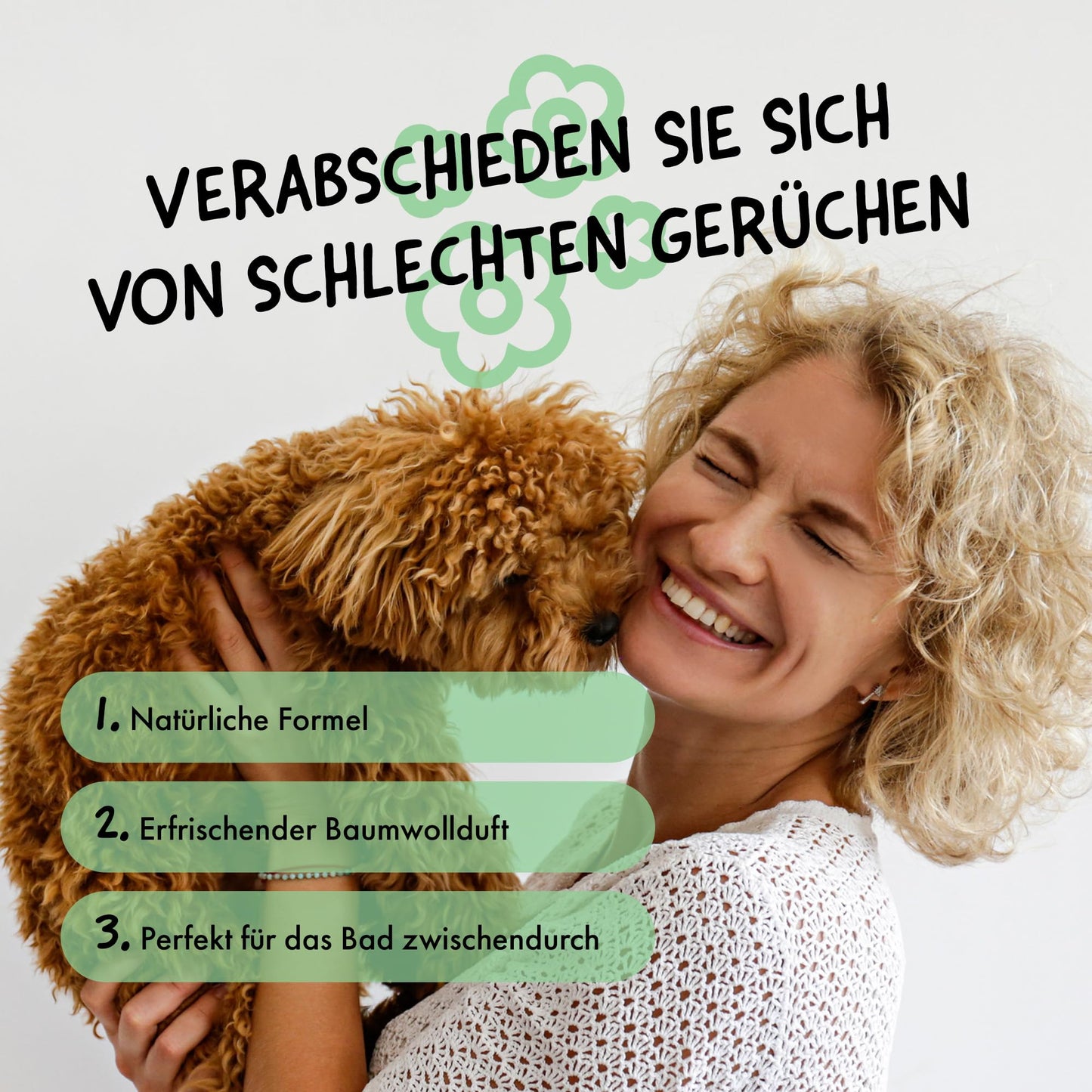 Belly® Deodorant für Hunde - 250ml - Frisches Baumwollaroma - Neutralisiert unangenehme Gerüche - pH neutral - Hundeparfüm - Hunde Parfüm, Fellpflegespray, Welpenparfum