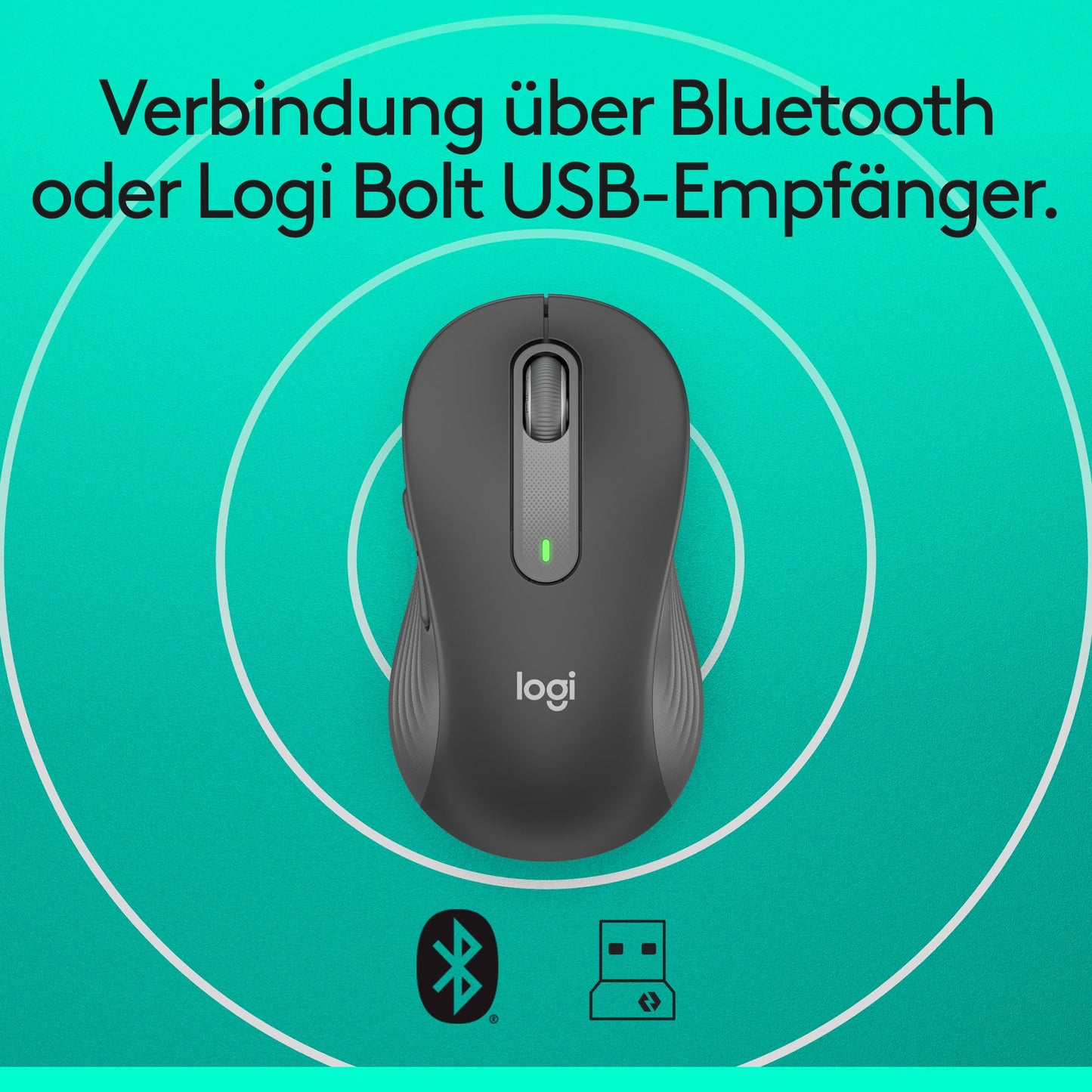 Logitech Signature M650 Kabellose Maus - für kleine bis mittelgroße Hände, 2-Jahres-Batterie, Leise Klicks, Anpassbare Seitentasten, Bluetooth, Kompatibilität mit mehreren Geräten - Graphit