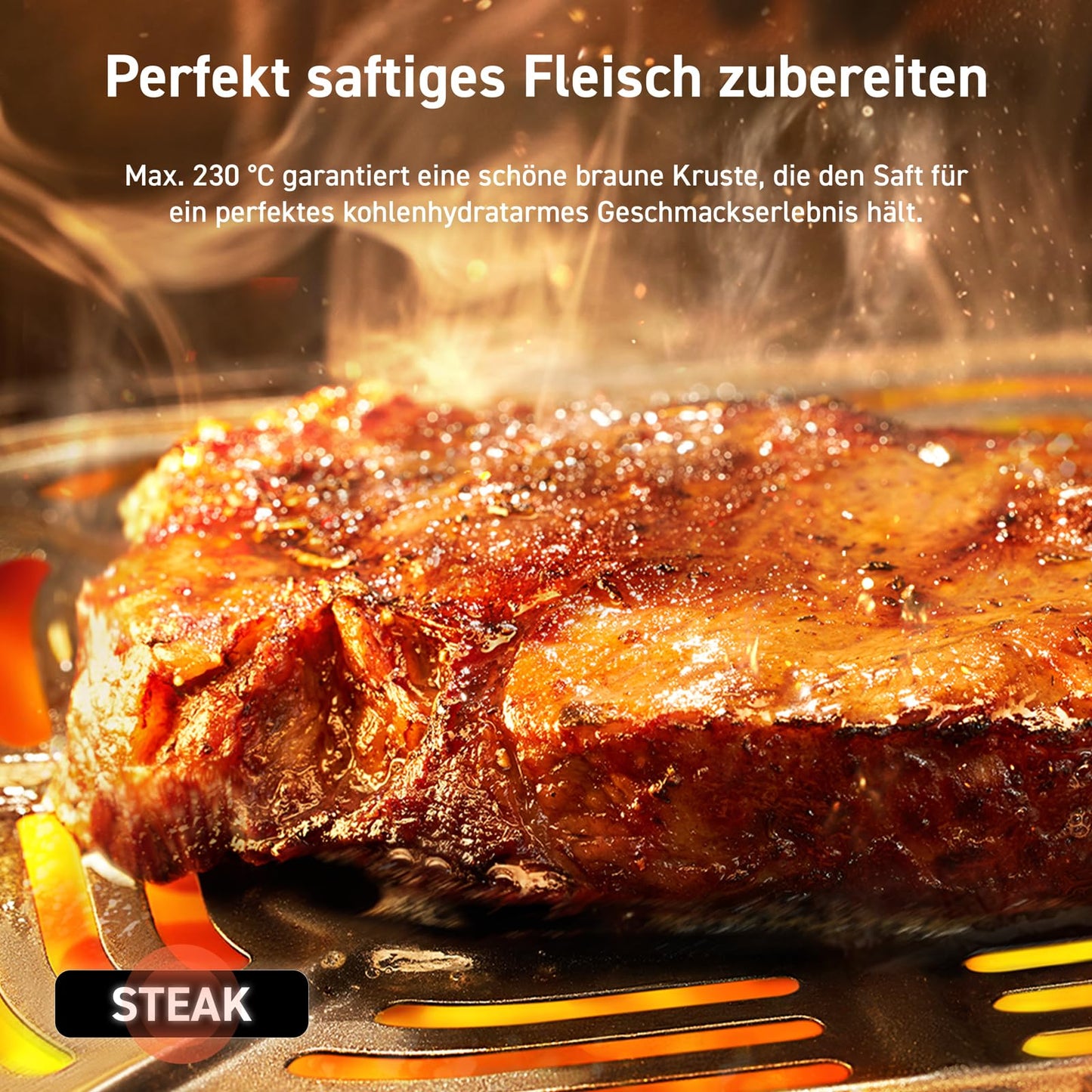 COSORI Airfryer, 7-in-1 Heissluftfritteuse, Max 230℃ & 55dB leise Heißluftfritteuse, 100+ Rezpete, Hähnchen, Steak, Speck, Tiefkühlkost, 55% energiesparend, spülmaschinenfest