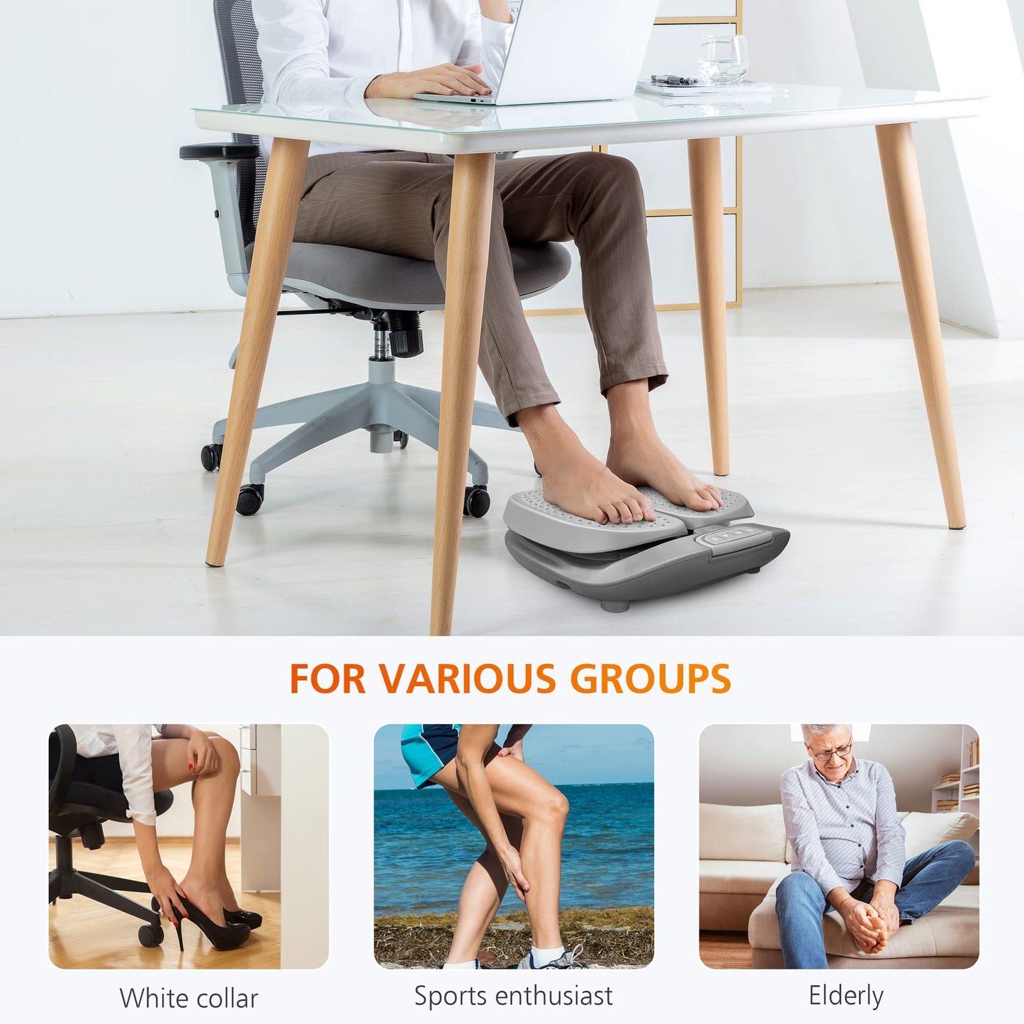 SNAILAX Shiatsu Fußmassagegerät mit Wärmefunktion, Fernbedienung, einstellbare Vibration Geschwindigkeit elektrische Maschine für die Durchblutung, Plantar Fasciitis, Schmerzlinderung