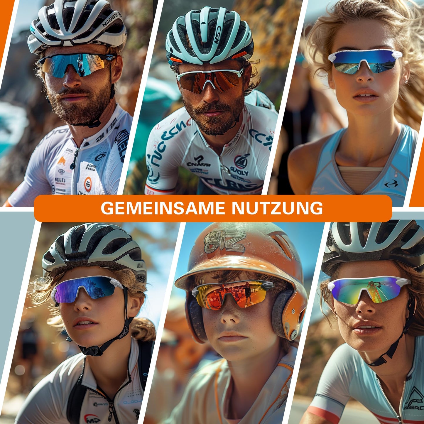 suoso Sportbrille-Fahrradbrille-Herren-Damen-Polarisierte-Sonnenbrille-Sunglasses-Men-Women-UV400 Schutz-Schnelle Brille Rave,a-Schwarz Grau