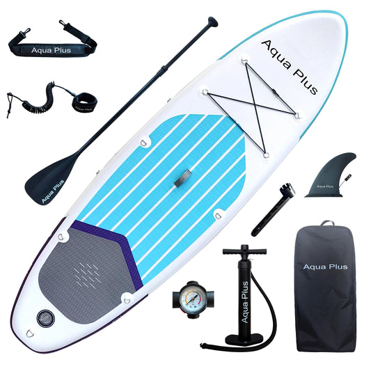 Aqua Plus 15cm Dickes,aufblasbares SUP für alle Fähigkeitsstufen,Stand Up Paddelbrett,Paddel,Pumpe,ISUP Reiserucksack,Jugendliche,Aufblasbare Boards für Stand Up Paddling